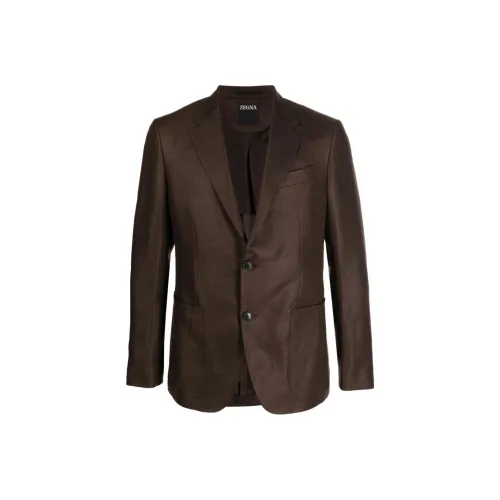 Zegna Бизнес Костюм Пальто Мужской Шоколад