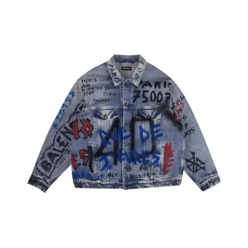 Balenciaga Blue Men's Denim Jackets Баленсиага Синий Мужской Джинсовый Куртки