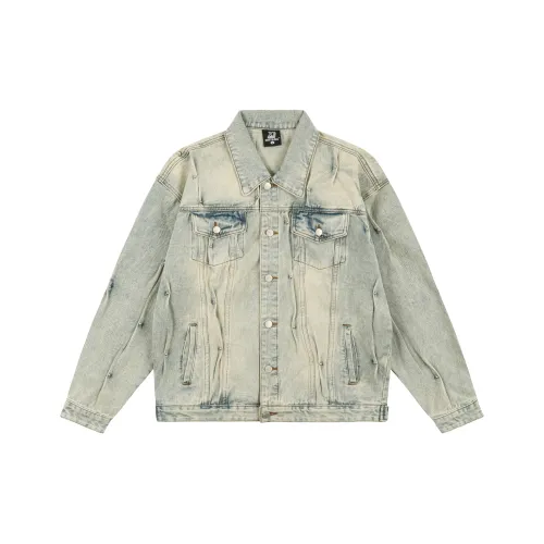 XINYINSU Деним Куртка Унисекс Желтый Грязь