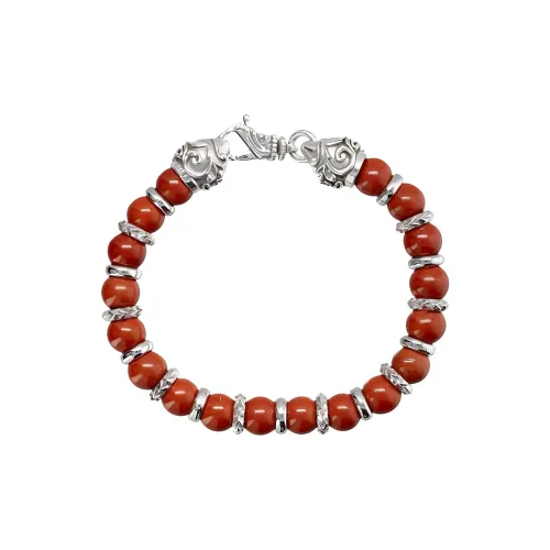 EMANUELE BICOCCHI Серебряный браслет мужской красный