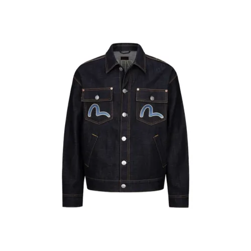 EVISU Джинсовый синий Мужской Джинсовые куртки