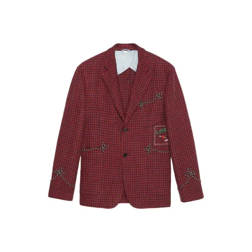 GUCCI 2019 Предвесенняя коллекция Бизнес-костюм Пальто Мужской Красный