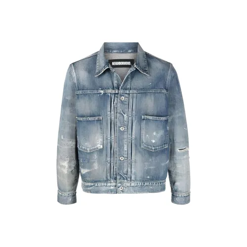 NEIGHBORHOOD совместный бренд Небесно-голубой Мужской Джинсовые куртки