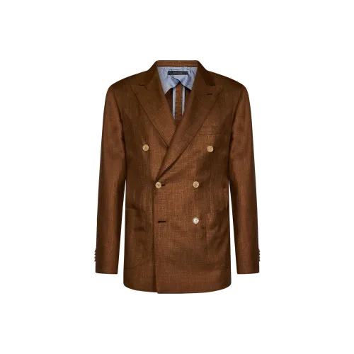 Brioni Коричневый Мужской Деловой костюм