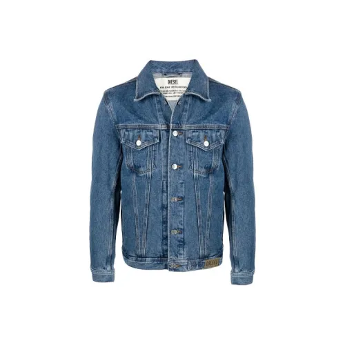 DIESEL Blue Men's Denim Jackets DIESEL Синий Мужской Джинсовые Куртки