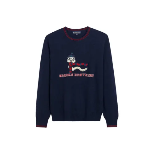 BROOKS BROTHERS Темно-синий Синий Мужской Трикотаж