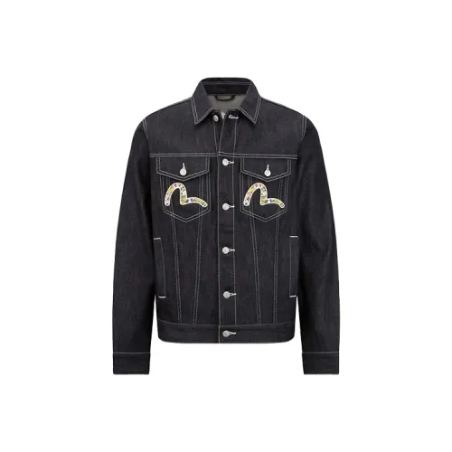 EVISU Джинсовый синий Мужской Джинсовые куртки