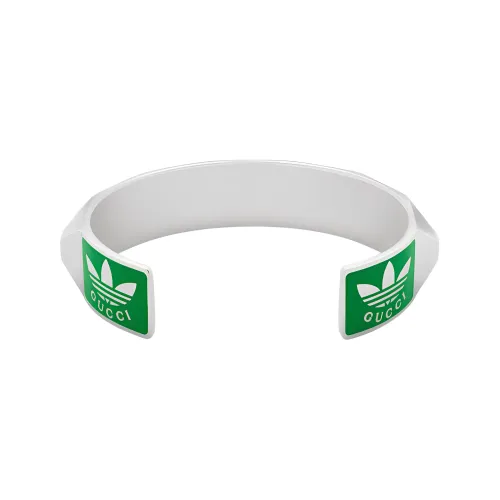 GUCCI Adidas X GUCCI Co Branded Series Bangles Unisex Silver Green GUCCI Adidas X GUCCI Co Branded Series Браслеты Унисекс Серебряный Зеленый