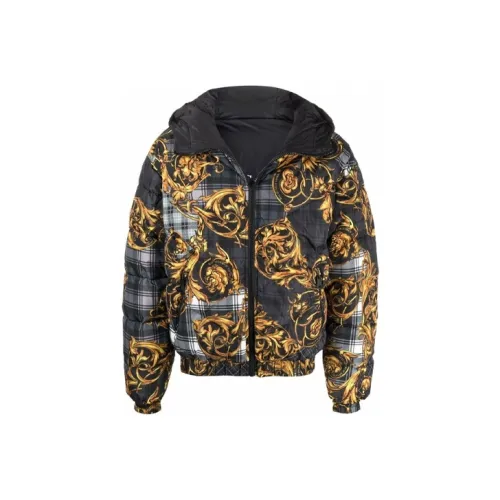 VERSACE Пуховик Мужской Черный Золото