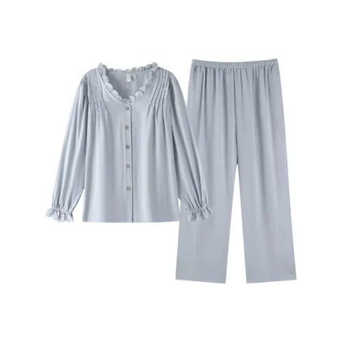 ZumashL Пижамный комплект женский прохладный ветер синий