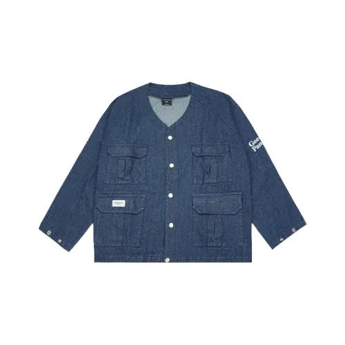 WAYNEXZAVIER Loose Fit Утолщенный Denim Куртка Мужская Темно-синий