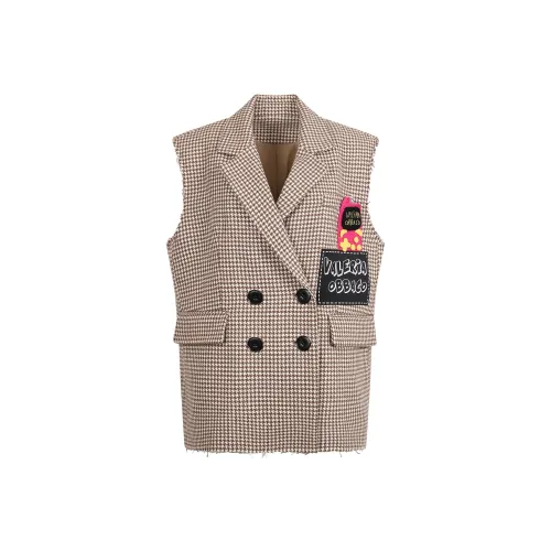 Valeria Obbaco Loose Fit Vest Unisex Dark Brown