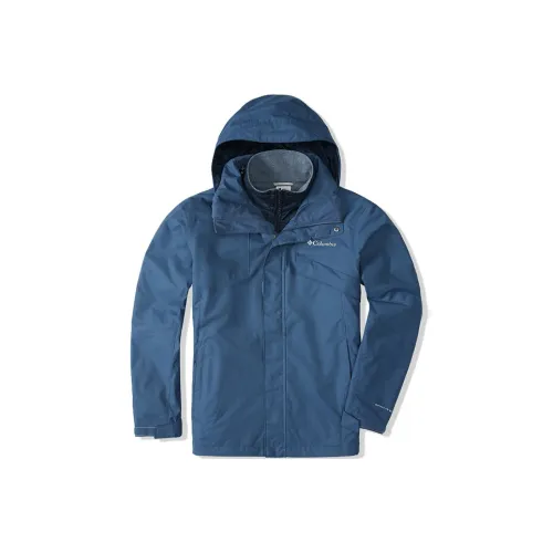 Коллаборация Columbia City Outdoor Collection Водонепроницаемый Ветрозащитный Устойчивый к истиранию Теплый ветровка Мужской Синий