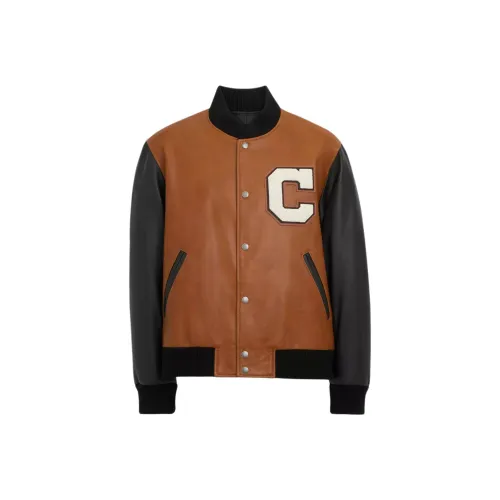 COACH Кожа VARSITY Куртка Куртки Пальто Мужской Коричневый