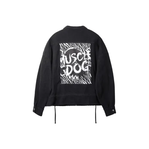 Muscle Dog Loose Fit Denim Jacket Men's Black
