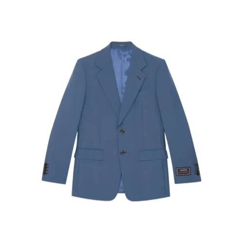 GUCCI SS24 Бизнес Костюм Пальто Мужской Синий