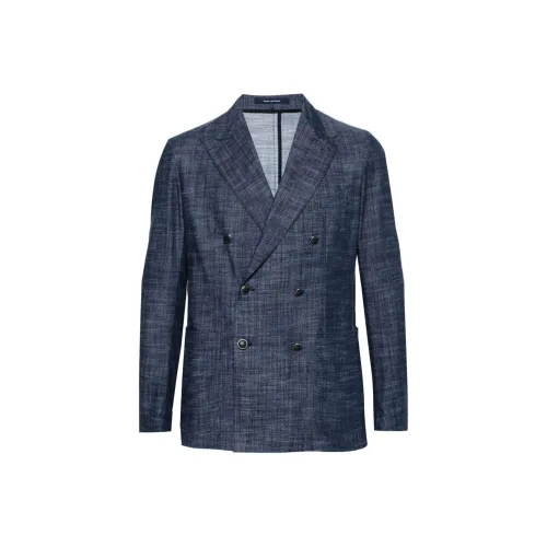 Tagliatore FW23 Бизнес-костюм Пальто Мужской Индиго