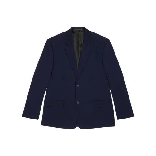 Balenciaga SS22 Бизнес-костюм Пальто Стандартная посадка Мужской Морской синий