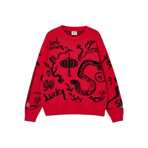 JACK JONES· x CNY Трикотаж Унисекс Красный