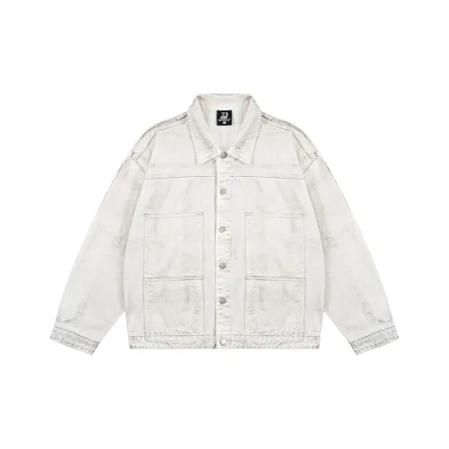 XINYINSU Denim Jacket Unisex White XINYINSU Деним Куртка Унисекс Белый