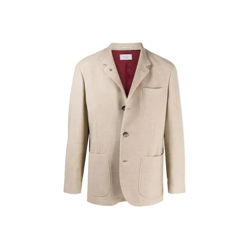 BRUNELLO CUCINELLI Экрю Мужской Деловые костюмы