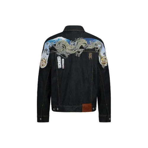 EVISU Джинсовый синий Мужской Джинсовые куртки