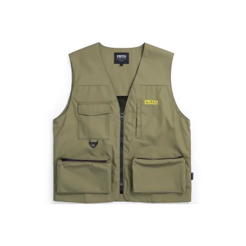Prth Promethean Loose Fit Vest Unisex Olive Green