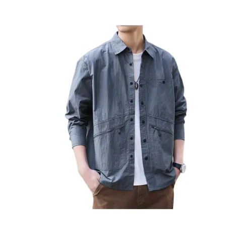 GELANLU Весна Рубашка Свободный крой Унисекс