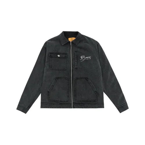 BEASTER Loose Fit Moderate Denim Jacket Unisex Denim Black BEASTER Свободный крой Умеренный Деним Куртка Унисекс Деним Черный