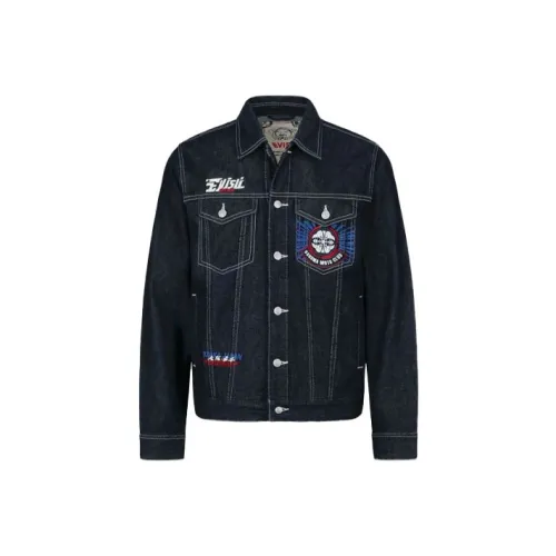 EVISU Джинсовый синий Мужской Джинсовые куртки