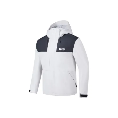 QIAODAN Поход 3 в 1 Ветровка Unisex Light Лесной мшистый Серый Черный