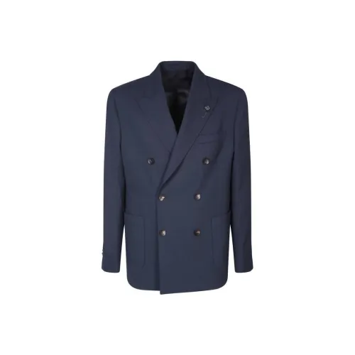LARDINI SS24 Бизнес-костюм Пальто Мужской Синий
