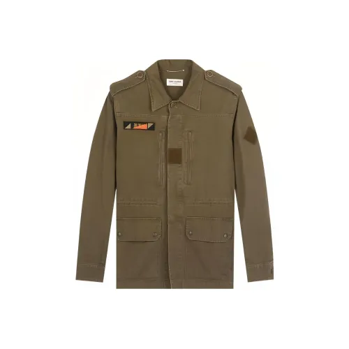 SAINT LAURENT Denim Куртка Мужская Армейский Зеленый