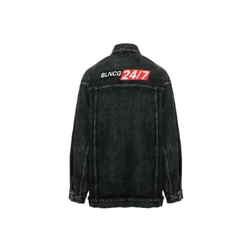 Balenciaga Denim Jacket Loose Fit Men's Black Gray Баленсиага Деним Куртка Свободный крой Мужской Черный Серый