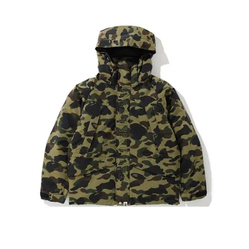 A BATHING APE Пуховик Мужской Армейский Зеленый