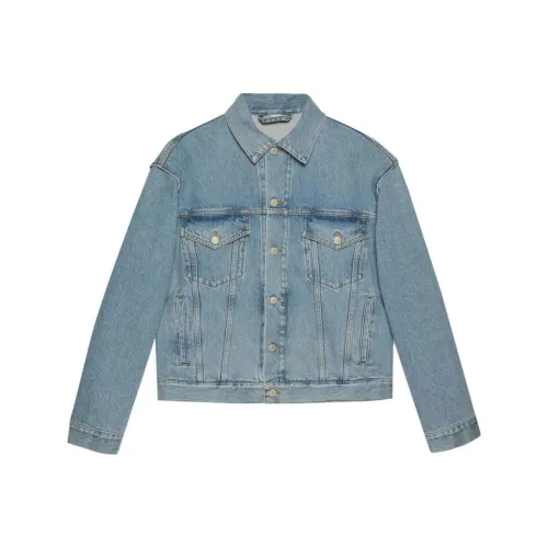 GUCCI x Gremlins Джинсовая куртка мужская светло-синяя