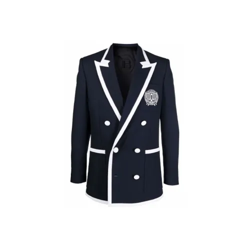 BALMAIN FW21 Бизнес-костюм Пальто Мужской Синий