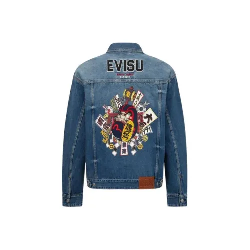 EVISU Джинсовый синий Мужской Джинсовые куртки