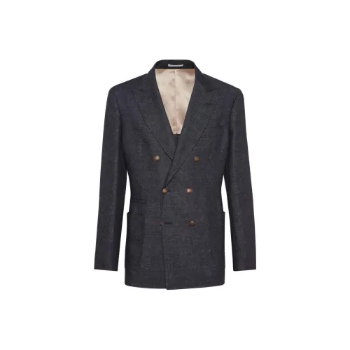 BRUNELLO CUCINELLI SS24 Бизнес-костюм Пальто Мужской Черный