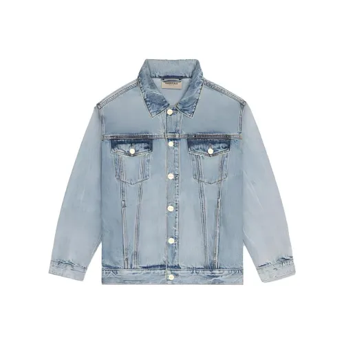 Fear Of God Essentials FW20 Denim Jacket Unisex Light Blue Fear Of God Essentials FW20 Деним Куртка Унисекс Светло-Синий