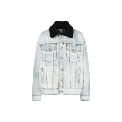 BALMAIN Blue Men's Denim Jackets BALMAIN Синий Мужские Джинсовые Куртки