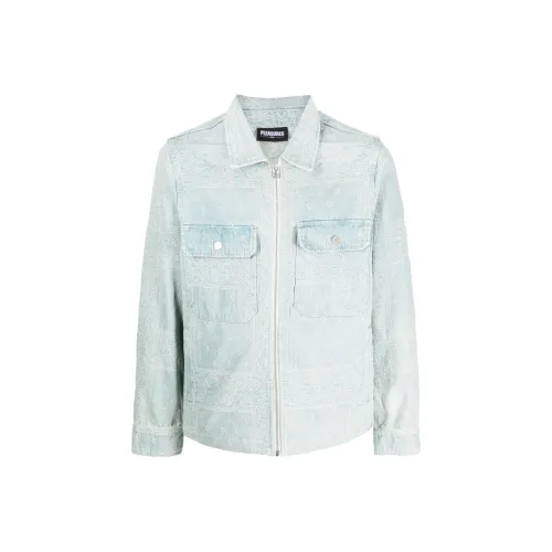 PLEASURES Светло-синие мужские куртки