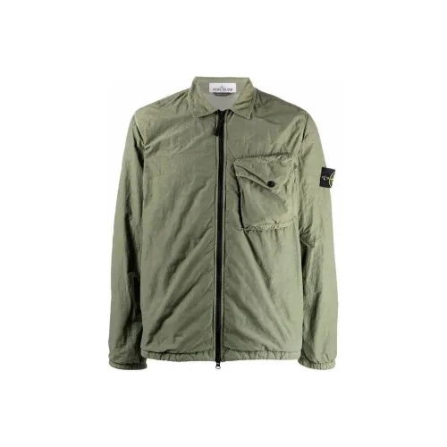 Stone Island Шалфейно-зеленый Мужские Куртки