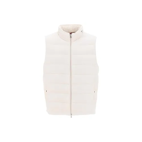 BRUNELLO CUCINELLI Экрю Мужской Пуховый жилет