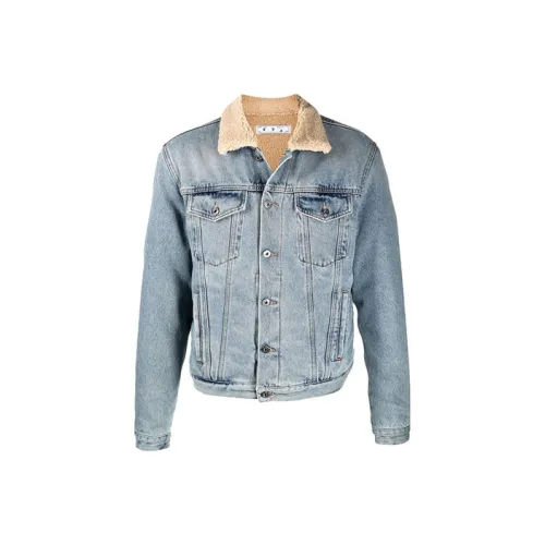Off Белый FW21 Синий Мужские Джинсовые Куртки