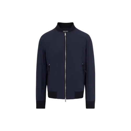 Ermenegildo Zegna Темно-синие мужские куртки