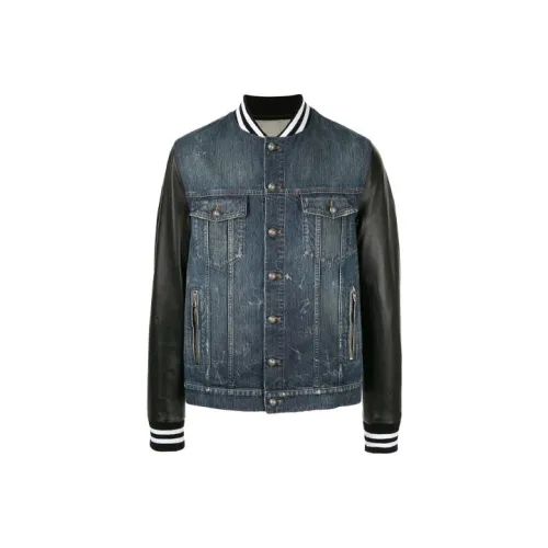 BALMAIN Blue Men's Denim Jackets BALMAIN Синий Мужские Джинсовые Куртки