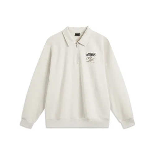 LINING Sports Life Collection Приглушенный серый с текстурой вереска Унисекс Толстовки