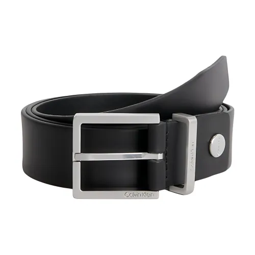 Calvin Klein Identification Резьба Шпилька Кожаные ремни Мужской Черный Ширина 3,5CM