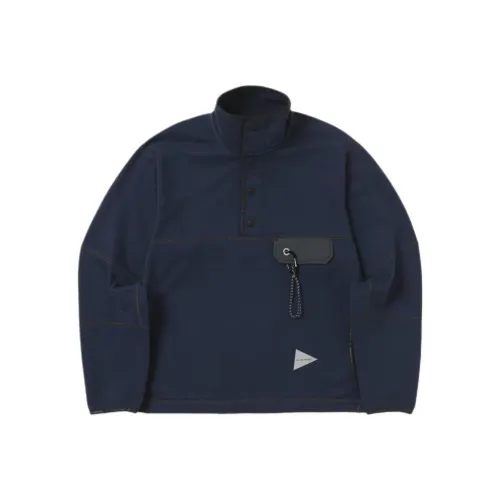 And Wander FW24 Свитшот Мужской Морской Синий